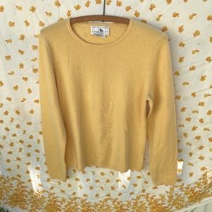 Yellow Cashmere Crewneck Sweater